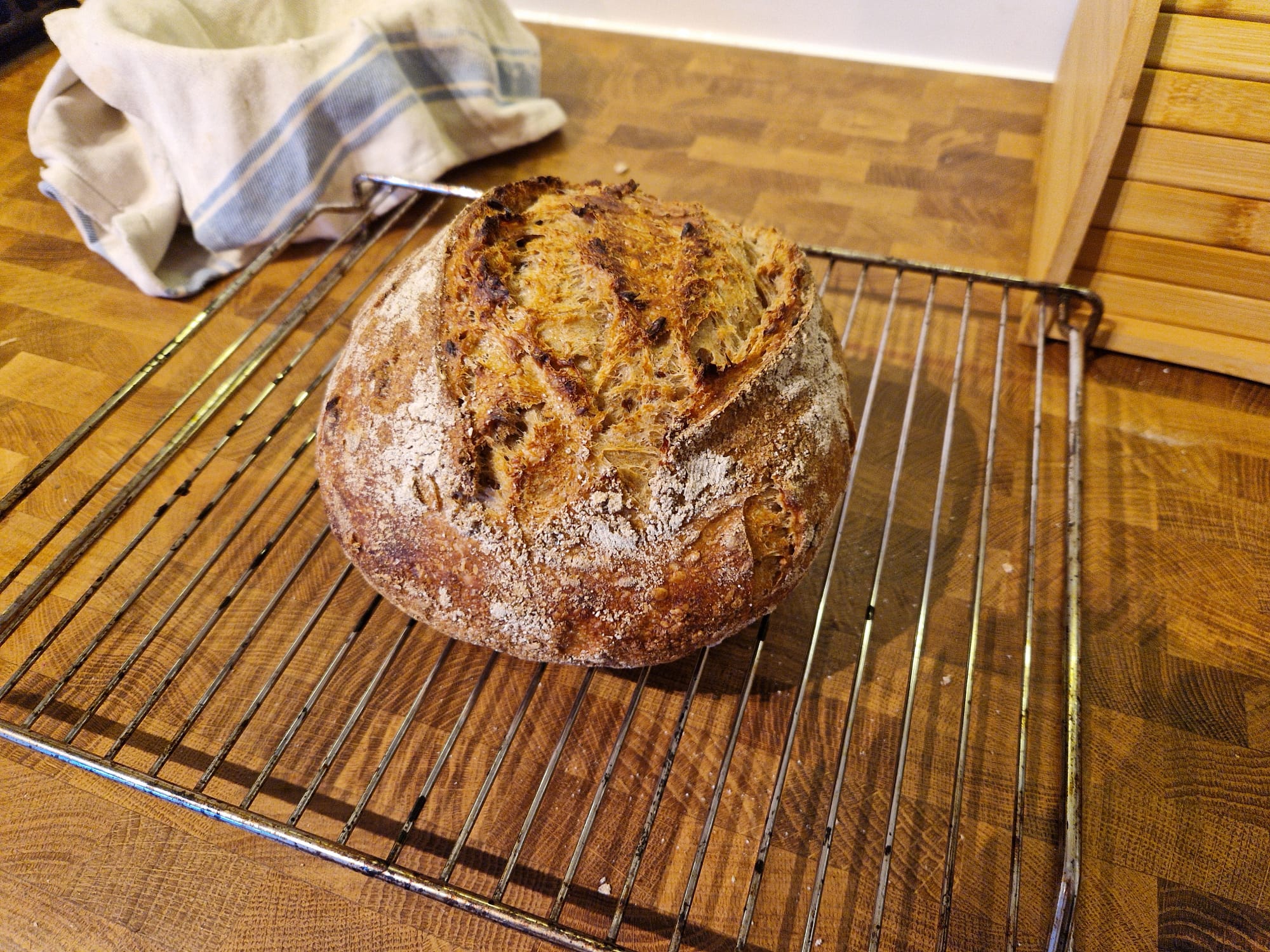A loaf of sourdough using this recipe